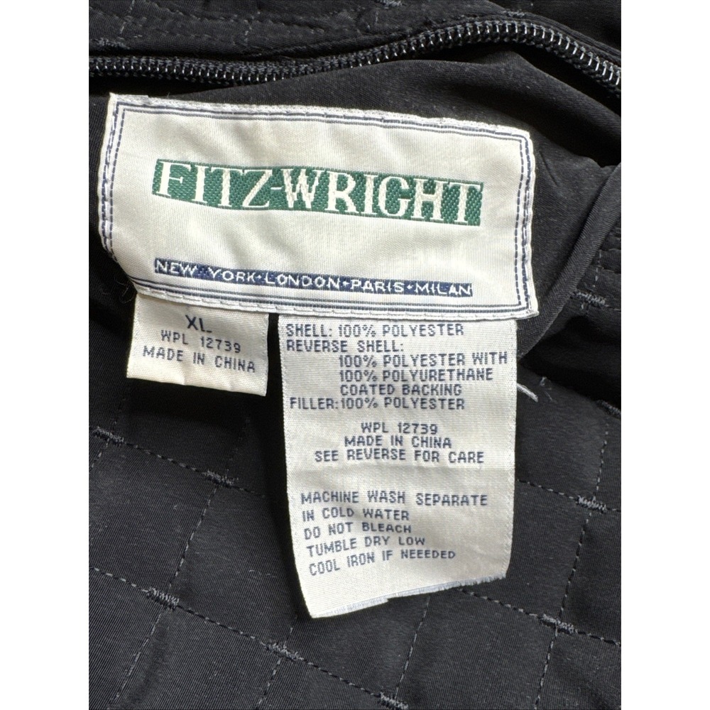 Fitz-Wright Women's Size Xl Quilted Reversible Black Cream Jacket Gold Snaps EUC - Picture 8 of 10